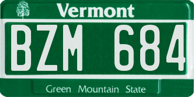 VT license plate BZM684