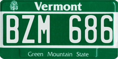 VT license plate BZM686