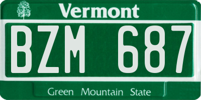 VT license plate BZM687