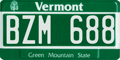 VT license plate BZM688