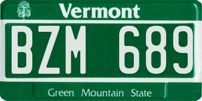 VT license plate BZM689