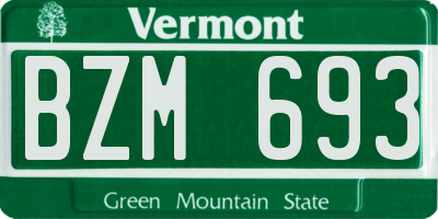 VT license plate BZM693