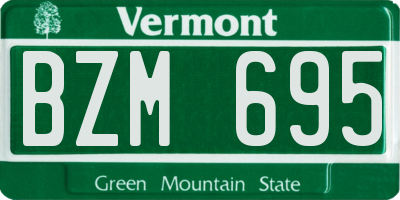 VT license plate BZM695