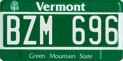 VT license plate BZM696