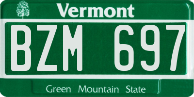 VT license plate BZM697