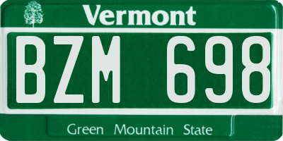 VT license plate BZM698