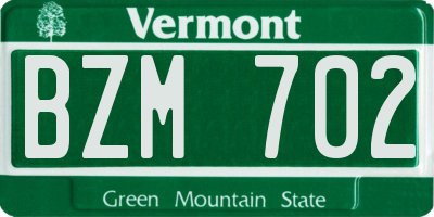 VT license plate BZM702