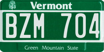 VT license plate BZM704