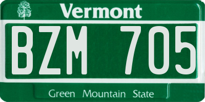 VT license plate BZM705