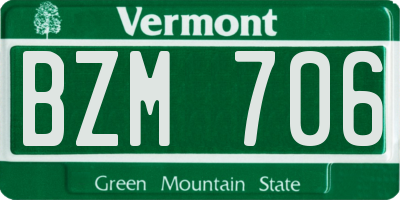 VT license plate BZM706