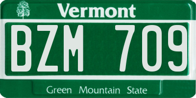 VT license plate BZM709