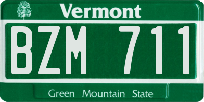 VT license plate BZM711