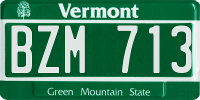 VT license plate BZM713