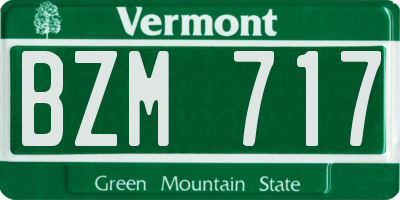 VT license plate BZM717