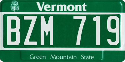 VT license plate BZM719