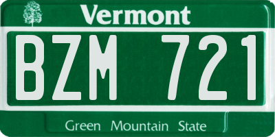 VT license plate BZM721