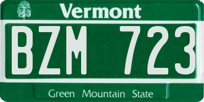 VT license plate BZM723