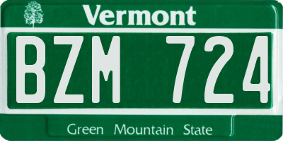 VT license plate BZM724