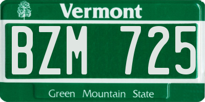 VT license plate BZM725