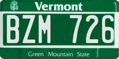 VT license plate BZM726