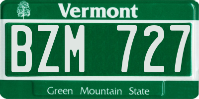 VT license plate BZM727