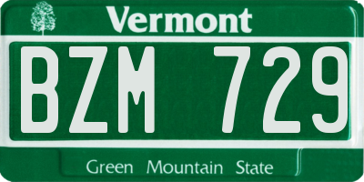 VT license plate BZM729