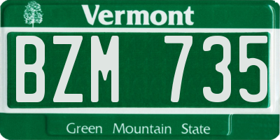 VT license plate BZM735