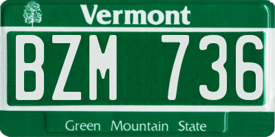 VT license plate BZM736