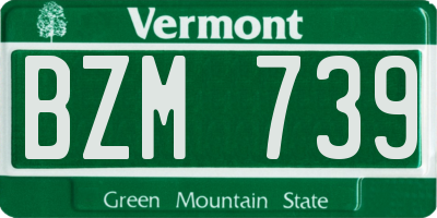 VT license plate BZM739