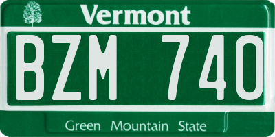 VT license plate BZM740