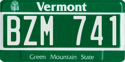 VT license plate BZM741