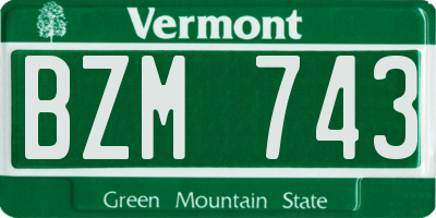 VT license plate BZM743