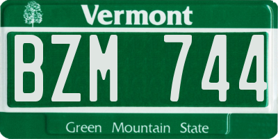 VT license plate BZM744