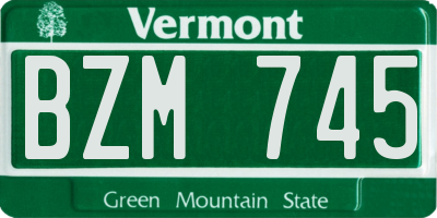 VT license plate BZM745