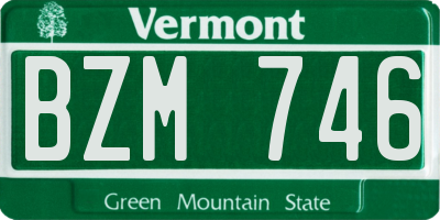 VT license plate BZM746