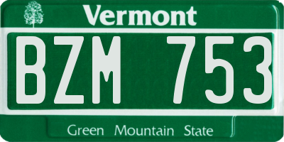 VT license plate BZM753