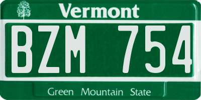 VT license plate BZM754