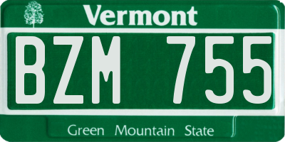 VT license plate BZM755