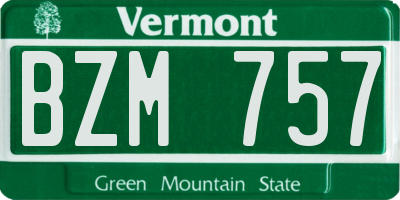 VT license plate BZM757