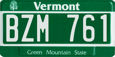 VT license plate BZM761