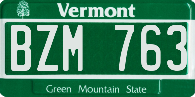 VT license plate BZM763