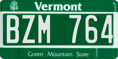VT license plate BZM764