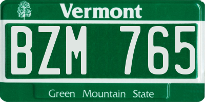 VT license plate BZM765