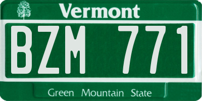 VT license plate BZM771