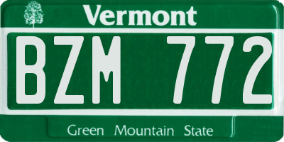 VT license plate BZM772