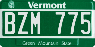 VT license plate BZM775