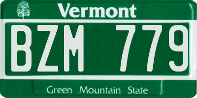 VT license plate BZM779