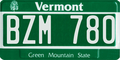 VT license plate BZM780