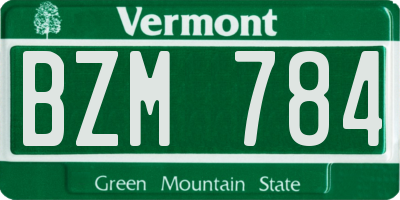 VT license plate BZM784