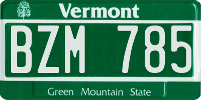 VT license plate BZM785